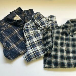 Lot of 3x Men's flannel Shirts, Eddie Bauer / Old Navy